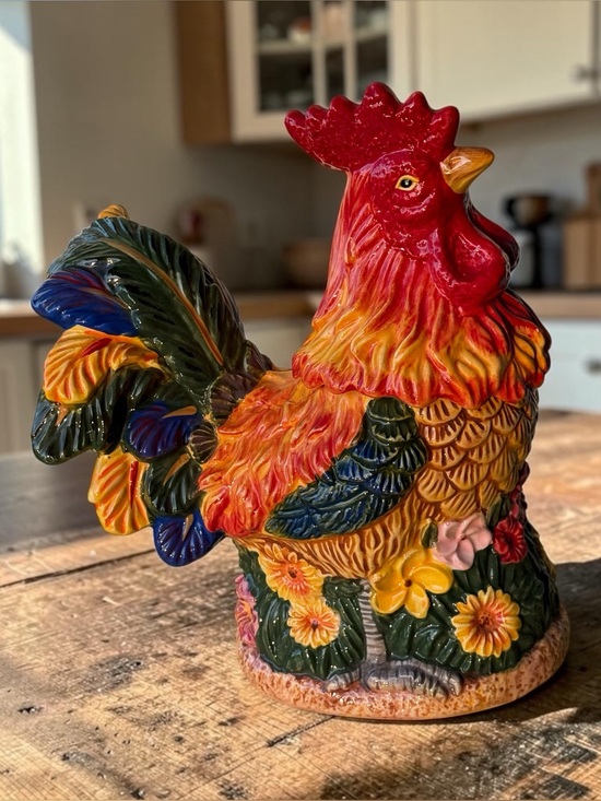 Other - Floral Rooster Cookie Jar